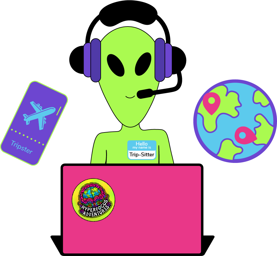Trip-Sitter alien showcasing one-on-one support.